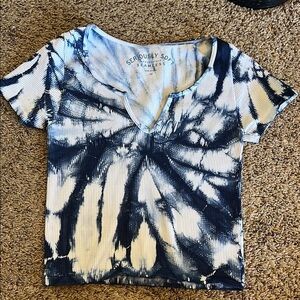 Women's Blue Tie-Dye Top
